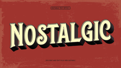 Nostalgic retro vintage style editable text effect