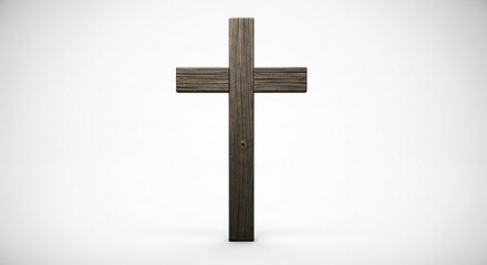 Naklejka premium Wooden cross christian symbol religion jesus christ faith spiritual easter good friday religious art wood grain