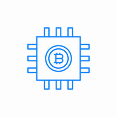 cryptocurrency chip icon sign vector