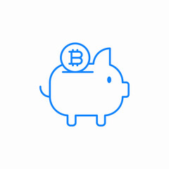 piggy bank bitcoin icon sign vector