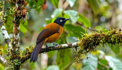 Regent whistler bird on a tree branch