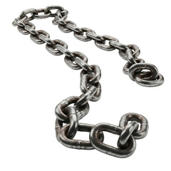 Heavy duty metal chain with realistic texture and strong industrial appeal