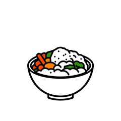 vector illustration of a bowl of food
