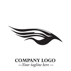 Car Running Fast Logo Symbol in Black on the White Background with Dynamic Speed Design