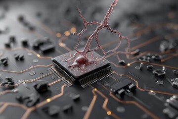 A neural probe interface connecting to individual neurons on a brain chip 