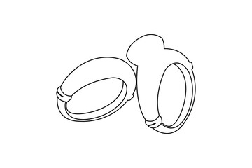 Simple continuous line drawing of diamond engagement ring for wedding concept