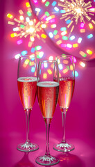 Bubbly drinks celebrate special moments with colorful lights and festive atmosphere during an evening gathering Generative AI