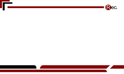 Modern abstract graphic frame with red and black lines.