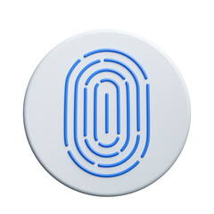 Fingerprint recognition ico isolated on white background. Fingerprint scanning. biometric authorization and business security. 3d render
