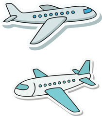 Two airplanes flying upward in the bright sky, symbolizing travel and adventure with a sense of freedom and excitement.