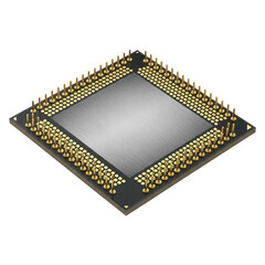 Technological Heart Of A High Tech Electronic Device, Cut Out, Clipping Path, Isolated on a Transparent PNG Background.