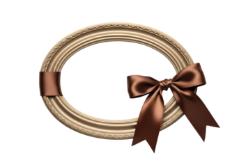 Elegant oval frame with rich satin bow gift accent