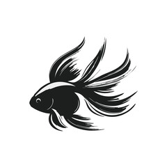 Oranda Goldfish Silhouette Vector Illustration