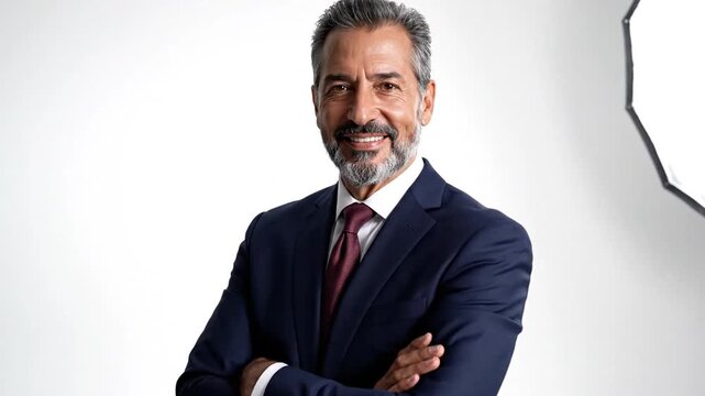 7_Smiling confident latin hispanic mature business man standing crossed arms isolated on white background Older senior businessman professional ceo coach leader looking at camera Banner cop 89902829 1