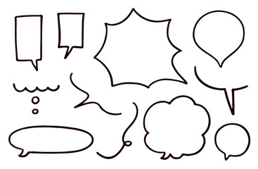 シンプルな手描きフキダシセット