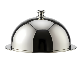 Elegant silver food cover with knob ready for service
