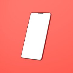 3D素材_スマートフォン_赤