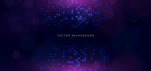 Futuristic square pettern scene on dark background. Technology futuristic concept.