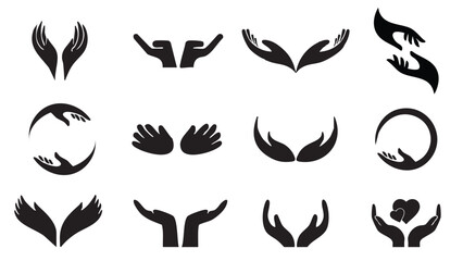 Helping Hands Logo Giving Hand Charity Logo Two Hands Collection Vector