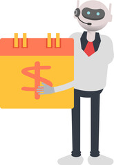 Operator Robot Character and Payment Date Calendar
