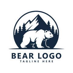 Fototapeta premium Polar bear logo vector design template