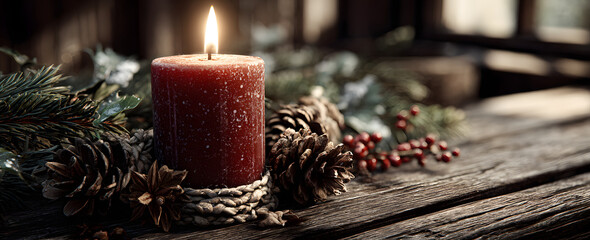 Weihnachten / Kerze / Holz