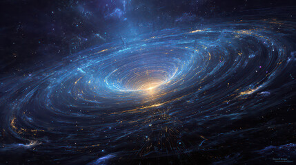 Spiral Galaxy Surrounded by Interstellar Dust