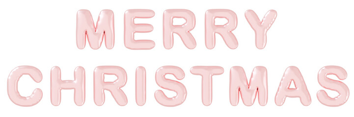 3D画像_風船_MERRY CHRISTMAS_ピンク