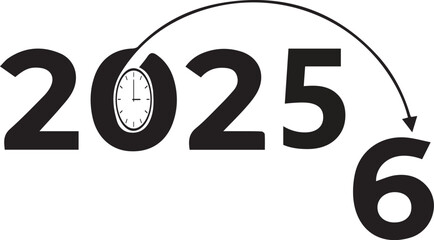 2026 Happy New Year Silhouette Vector Template