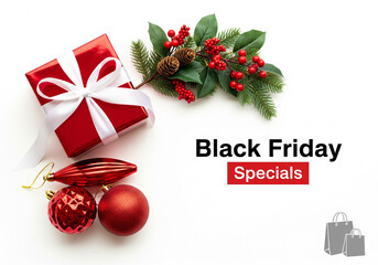Black Friday Specials Gift and Decorations on White