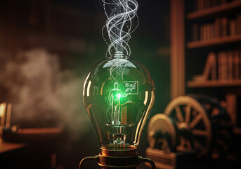 Creative Idea Innovation Lightbulb with Education Concept