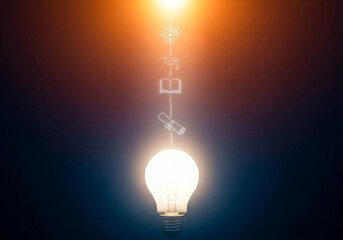 Illuminating Path to Education Idea Concept