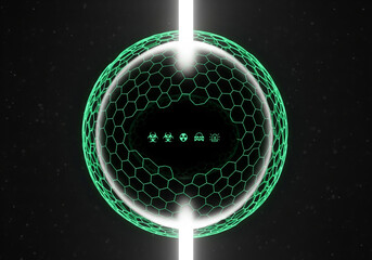 Protective Green Energy Shield Against Biohazard