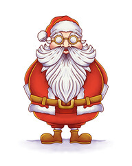 Santa Claus ready to deliver presents in festive outfit