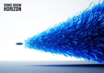 Blue Sonic Boom Horizon Effect Visualization