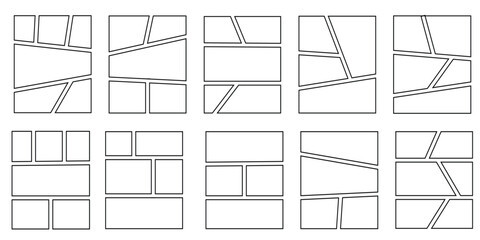 Moodboard photo gallery with mosaic montage and pattern design for composition banner or background album illustration. Square board template and collage grid with frame mockup shape tile brochure.