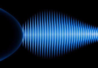 Abstract Sound Wave Visualisation Blue Glowing Illustration