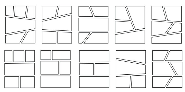 Moodboard photo gallery with mosaic montage and pattern design for composition banner or background album illustration. Square board template and collage grid with frame mockup shape tile brochure.