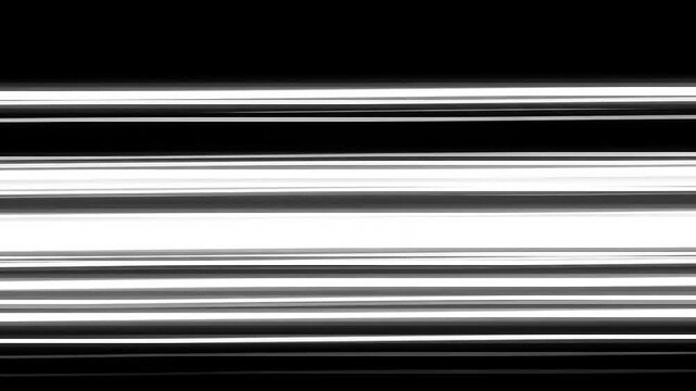 Monochrome abstract with parallel horizontal white, gray and black lines, suggesting speed