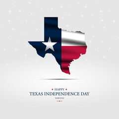 Happy Texas Independence Day With Texas Flag And Map Background illustration