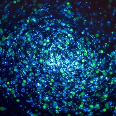 Fototapeta premium Abstract digital illustration with swirling blue and green particles