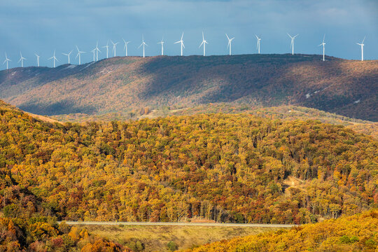 Wind farm West Virginia mountains