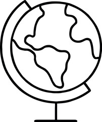 Minimalist line drawing of a globe with global connectivity theme