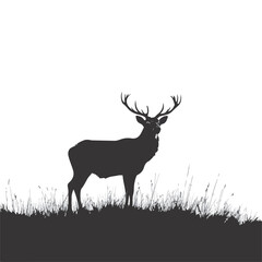 deer silhouette, wild deer,