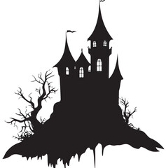 haunted castle illustration