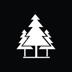 Fototapeta premium Christmas trees isolated on black background. 