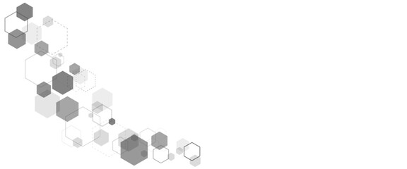 Geometric abstract background with green hexagons.