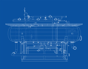 Industrial Equipment Blueprint. Vector