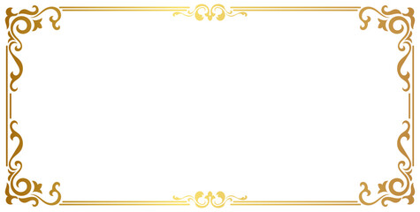 Luxury gold fabric square frame with vintage corner decoration