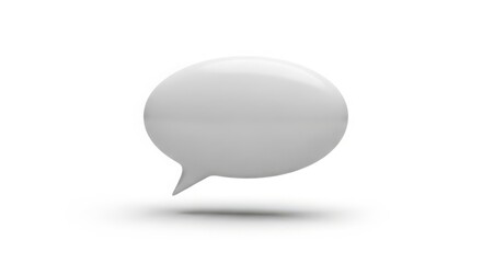 3d gray speech bubble icon for communication and messaging applications and websites illustration